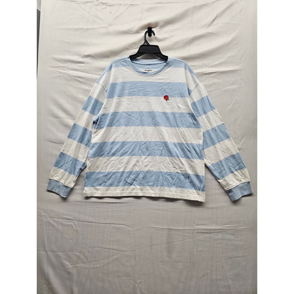 Goodfellow & Co Mens‎ Striped Crewneck Long Sleeve T-Shirt Cotton Casual Size XL